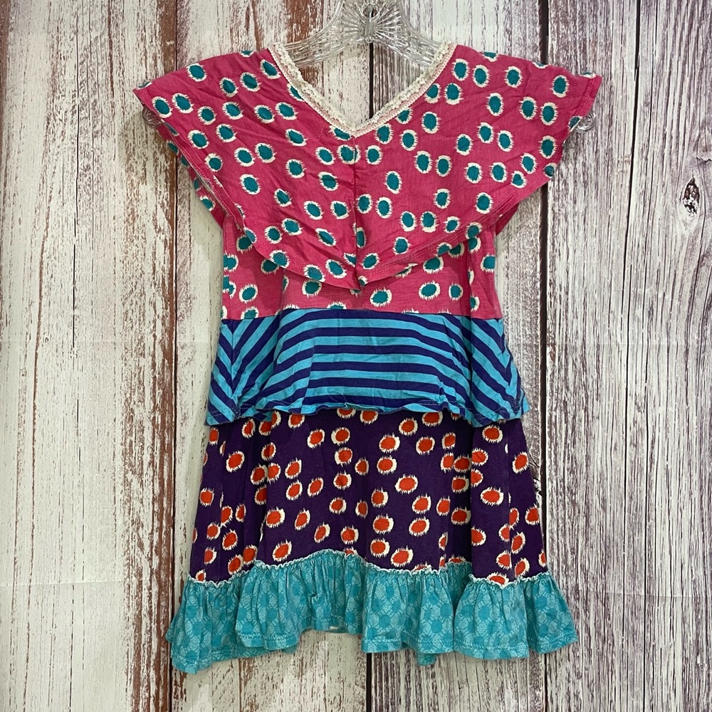 Jelly the Pug Tiered, Layered Dress Girls Size 6 #5086